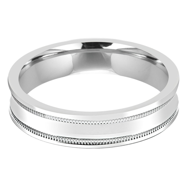 Classic Mens Wedding Band Ring in 14K White Gold (MD120324)