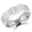 Classic Mens Wedding Band Ring in 14K White Gold (MD120617)