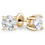 3/5 CTW Round Diamond 4-Prong Solitaire Stud Earrings in 14K Yellow Gold (MD120667)