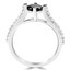 1 1/20 CTW Round Black Diamond Solitaire with Accents Engagement Ring in 14K White Gold (MD130013)