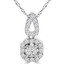 1 1/8 CTW Radiant Diamond Halo Pendant Necklace in 14K White Gold (MD150245)