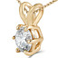 1/3 CT Round Diamond Solitaire Pendant Necklace in 14K Yellow Gold (MD160064)