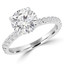 2 CTW Round Diamond Solitaire with Accents Engagement Ring in 14K White Gold (MD160121)