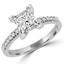 1 2/3 CTW Princess Diamond Solitaire with Accents Engagement Ring in 14K White Gold (MD160123)