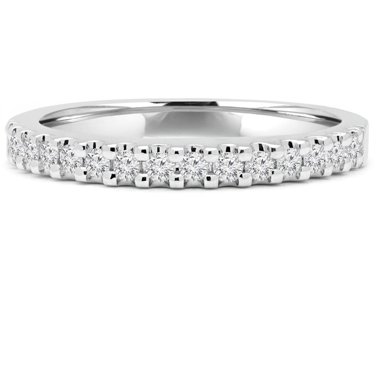 1/4 CTW Round Diamond Semi-Eternity Wedding Band Ring in 14K White Gold (MD160207)