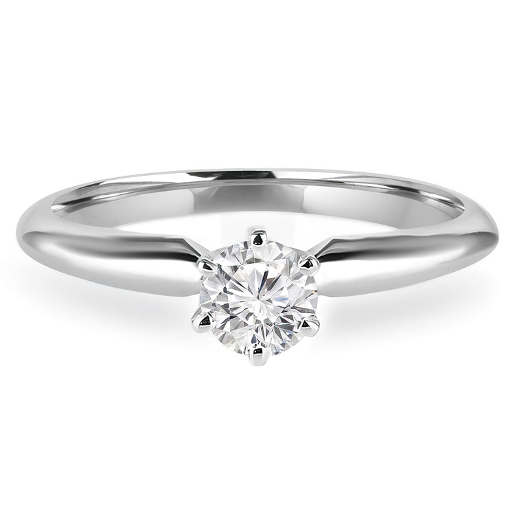 1/3 CT Round Diamond Solitaire Engagement Ring in 10K White Gold (MD160237)