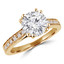 7/8 CTW Round Diamond Solitaire with Accents Engagement Ring in 14K Yellow Gold (MD160249)