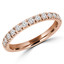 3/8 CTW Round Diamond Semi-Eternity Wedding Band Ring in 14K Rose Gold (MD160272)
