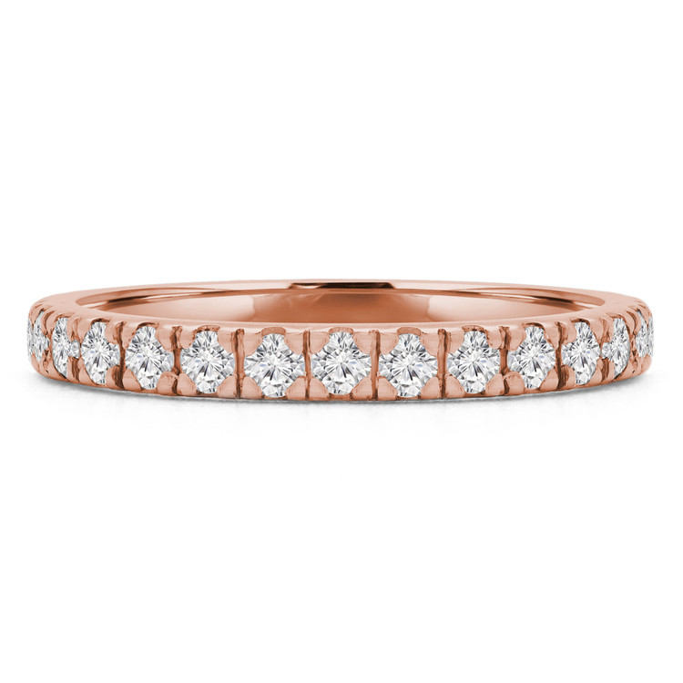 2/5 CTW Round Diamond Semi-Eternity Wedding Band Ring in 14K Rose Gold (MD160273)