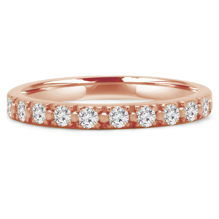 1/4 CTW Round Diamond Semi-Eternity Wedding Band Ring in 14K Rose Gold (MD160274)