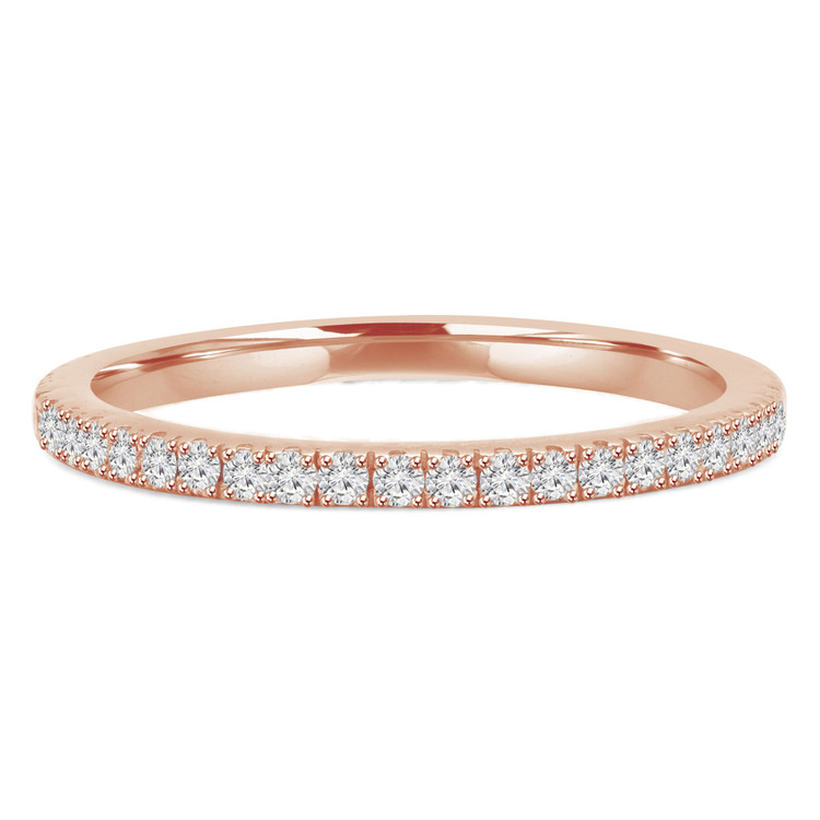 1/4 CTW Round Diamond Semi-Eternity Wedding Band Ring in 14K Rose Gold (MD160275)