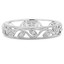 1/10 CTW Round Diamond Floral Vintage Semi-Eternity Wedding Band Ring in 18K White Gold (MD160278)