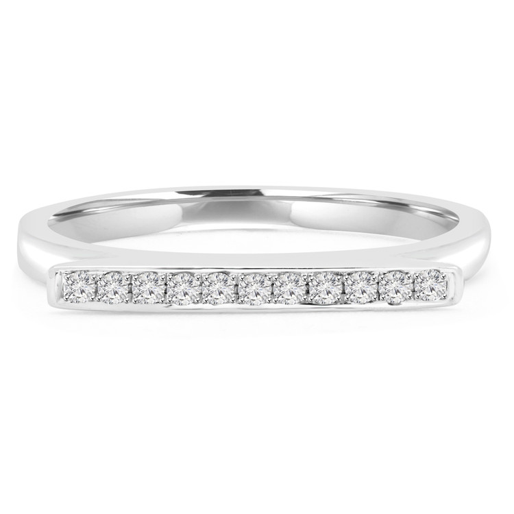 1/10 CTW Round Diamond Semi-Eternity Wedding Band Ring in 18K White Gold (MD160301)