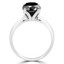 2 1/4 CT Round Black Diamond Solitaire Engagement Ring in 14K White Gold (MD160312)