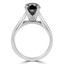 2 CT Round Black Diamond Solitaire Engagement Ring in 14K White Gold (MD160320)