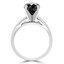 2 2/5 CT Round Black Diamond Solitaire Engagement Ring in 14K White Gold (MD160321)