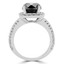 4 3/4 CTW Round Black Diamond Halo Engagement Ring in 14K White Gold (MD160325)