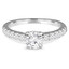 1 1/10 CTW Round Diamond Solitaire with Accents Engagement Ring in 18K White Gold (MD160333)