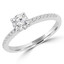 3/4 CTW Round Diamond Solitaire with Accents Engagement Ring in 18K White Gold (MD160334)