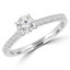 3/4 CTW Round Diamond Solitaire with Accents Engagement Ring in 18K White Gold (MD160335)