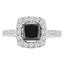 1 7/8 CTW Princess Black Diamond Halo Engagement Ring in 14K White Gold (MD160362)