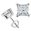 1/4 CTW Princess Diamond 4-Prong Solitaire Stud Earrings in 14K White Gold (MD160421)