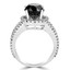 5 CTW Round Black Diamond Solitaire with Accents Engagement Ring in 14K White Gold (MD160448)