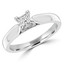 3/8 CT Princess Diamond Solitaire Engagement Ring in 14K White Gold (MD160465)