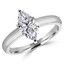 1/2 CT Marquise Diamond Solitaire Engagement Ring in 14K White Gold (MD160470)