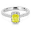 7/8 CTW Radiant Yellow Diamond Halo Engagement Ring in 14K White Gold (MD170089)