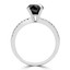 1 7/8 CTW Round Black Diamond Solitaire with Accents Engagement Ring in 14K White Gold (MD170103)