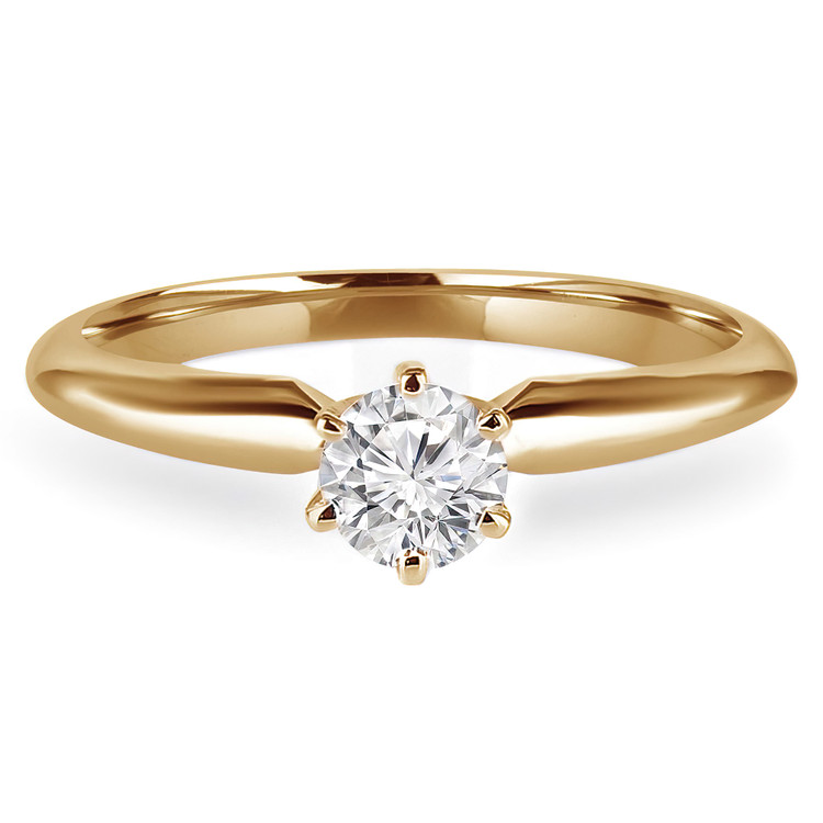 3/8 CT Round Diamond Solitaire Engagement Ring in 14K Yellow Gold (MD170156)