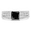 2 1/6 CTW Princess Black Diamond Split Shank Solitaire with Accents Engagement Ring in 14K White Gold (MD170169)