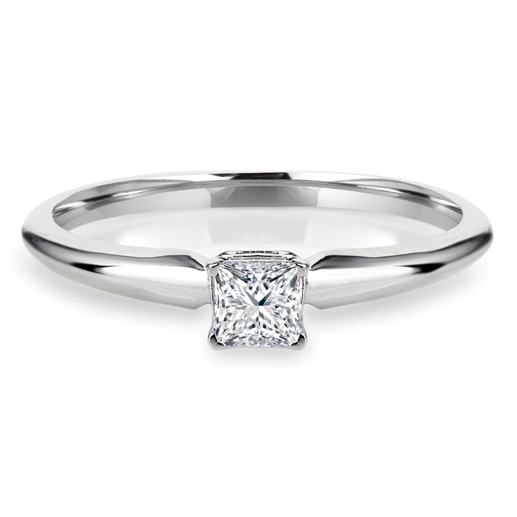 1/6 CT Princess Diamond Solitaire Engagement Ring in 10K White Gold (MD170172)