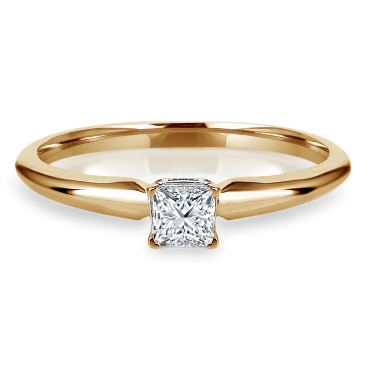 1/4 CT Princess Diamond Solitaire Engagement Ring in 10K Yellow Gold (MD170192)