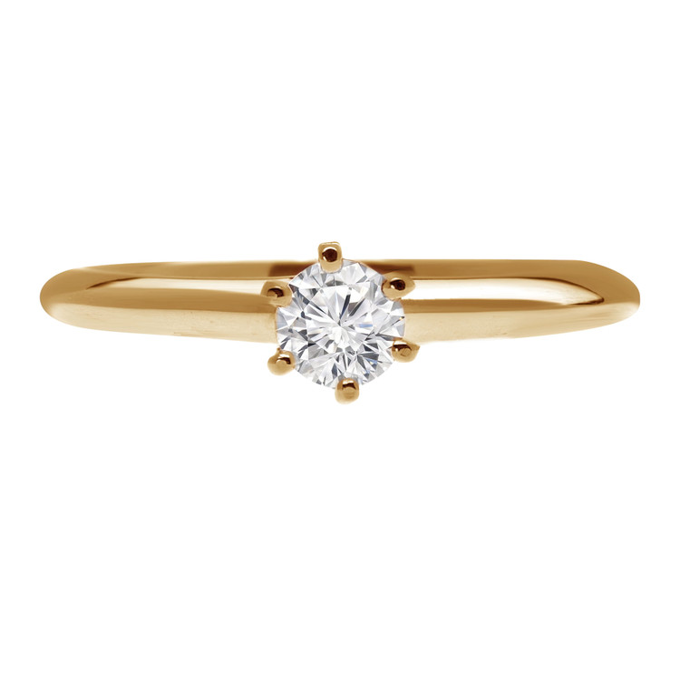 2/5 CT Round Diamond Solitaire Engagement Ring in 10K Yellow Gold (MD170199)