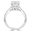 3/5 CTW Round Diamond Double Prong Solitaire with Accents Engagement Ring in 14K White Gold (MD170220)