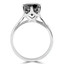 7/8 CT Round Black Diamond 6 Prong  Solitaire Engagement Ring in 14K White Gold (MD170223)
