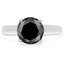 1 1/2 CT Round Black Diamond Solitaire Engagement Ring in 14K White Gold (MD170224)