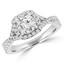1 3/5 CTW Round Diamond Split Shank Halo Engagement Ring in 14K White Gold (MD170303)