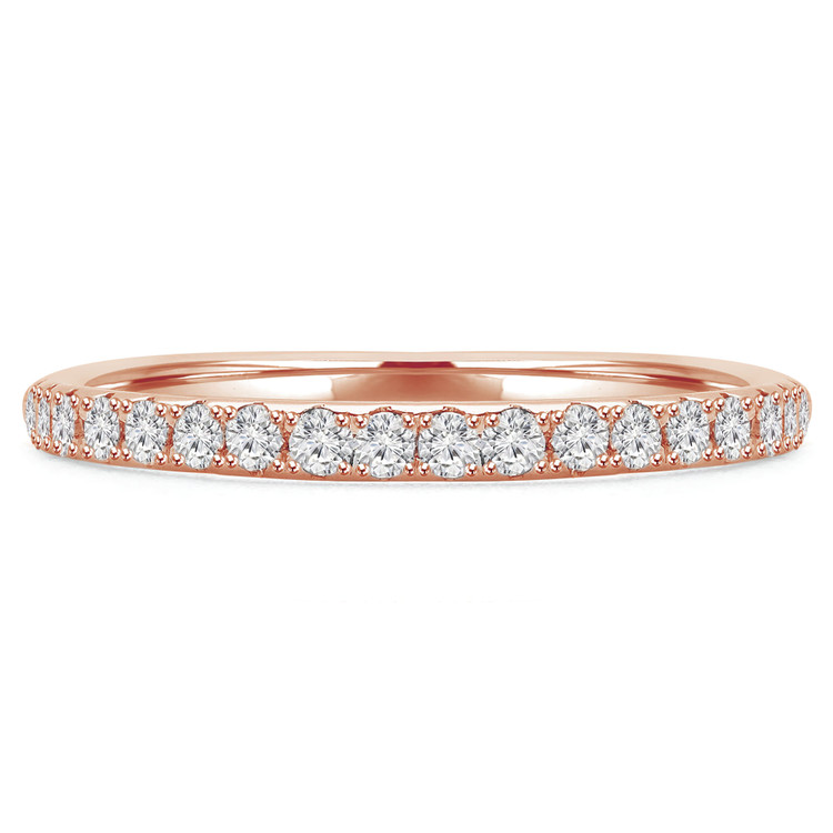 1/5 CTW Round Diamond Semi-Eternity Wedding Band Ring in 14K Rose Gold (MD170313)