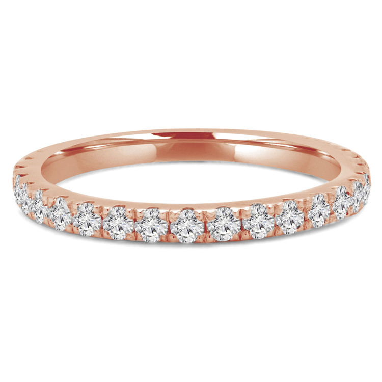 2/5 CTW Round Diamond Semi-Eternity Wedding Band Ring in 14K Rose Gold (MD170319)