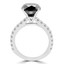 3 2/3 CTW Round Black Diamond Solitaire with Accents Engagement Ring in 14K White Gold (MD170335)
