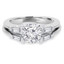 1 CTW Round Diamond Solitaire with Accents Engagement Ring and Wedding Band Set Ring in 14K White Gold (MD170353)