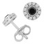 3/8 CTW Round Black Diamond Bezel Set Halo Stud Earrings in 14K White Gold (MD170398)