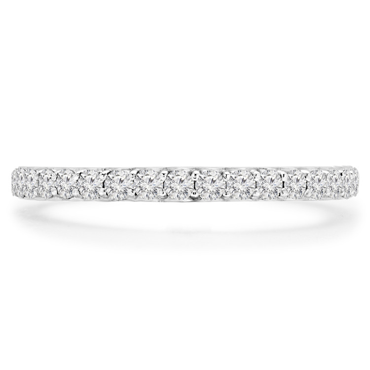 1/2 CTW Round Diamond Semi-Eternity Wedding Band Ring in 14K White Gold (MD170425)