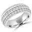 1 1/10 CTW Round Diamond Semi-Eternity Wedding Band Ring in 14K White Gold (MD170435)