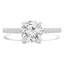 1/2 CTW Round Diamond Solitaire with Accents Engagement Ring in 18K White Gold (MD170436)