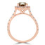 2 1/3 CTW Oval Champagne Diamond Halo Engagement Ring in 14K Rose Gold (MD170443)