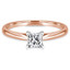 1/3 CT Princess Diamond Solitaire Engagement Ring in 14K Rose Gold (MD180003)